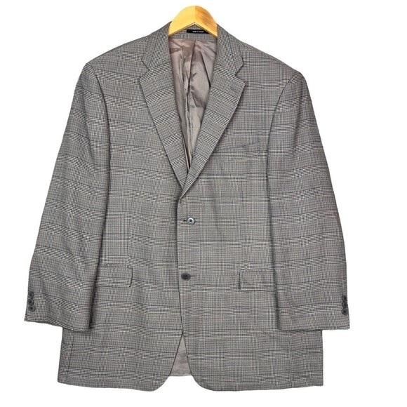 Men’s 46R Wool Blazer Grey Plaid Sport Coat Classic Fit Made in Canada - Picture 15 of 15